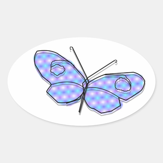 Sticker Ovale Papillon cosmique (Devant)