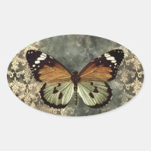 Papillon gothique orange et vert