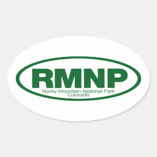 Sticker Ovale Parc national de montagne rocheuse