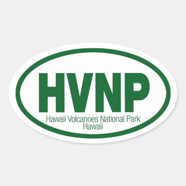 Sticker Ovale Parc national de volcans d'Hawaï (Devant)