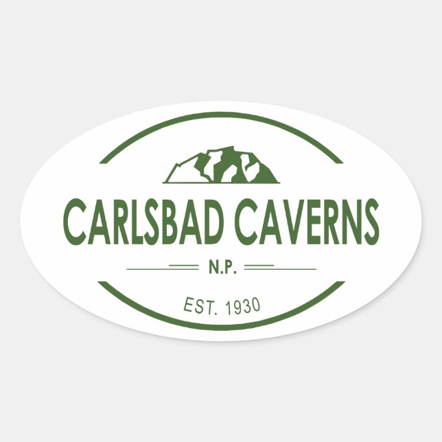 Sticker Ovale Parc national des Cavernes Carlsbad (Devant)