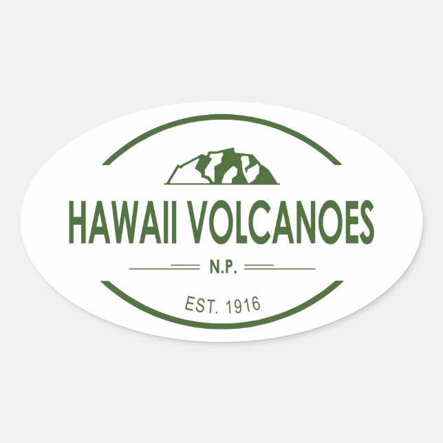 Sticker Ovale Parc national des volcans d'Hawaii (Devant)