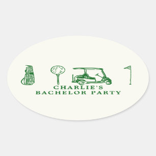 Sticker Ovale partie de golf
