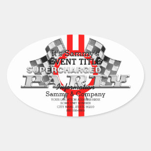 Sticker Ovale Partie suralimentée personnalisée de