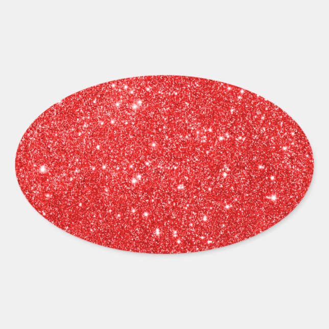 Sticker Ovale Parties scintillant rouge fille (Devant)