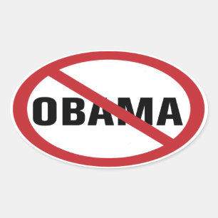 Sticker Ovale Pas d'autocollant Obama