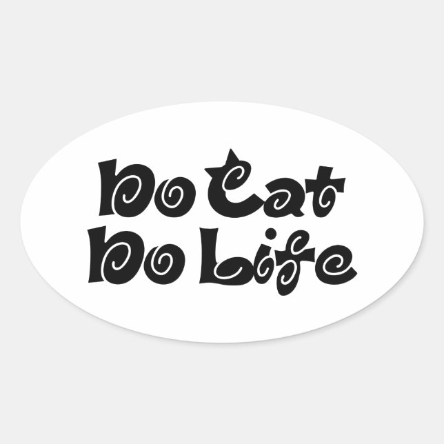 Sticker Ovale Pas de chats, pas de vie (Devant)