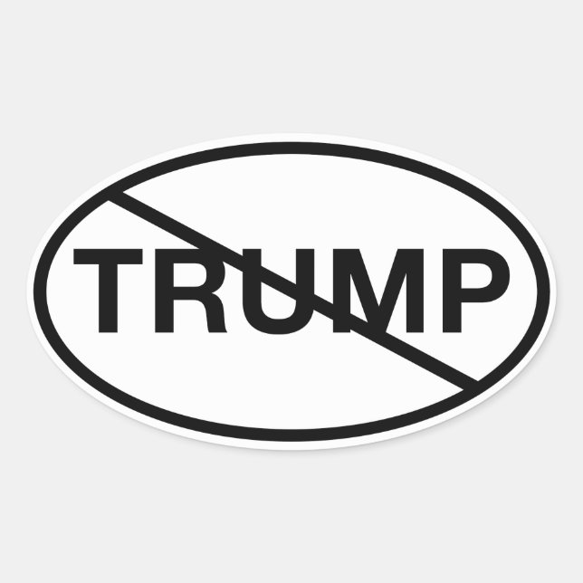 Sticker Ovale Pas de Trump (Devant)