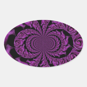 Sticker Ovale Passion violette : Royal Romance Roses