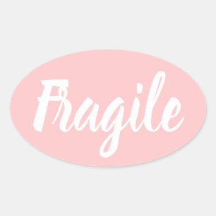 Sticker Ovale Pastel rose fragile entreprise moderne tendance