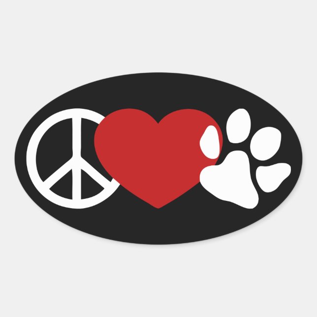 Sticker Ovale Paw Aimé-La Paix (Devant)