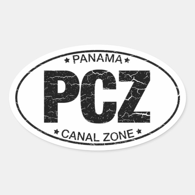 Sticker Ovale PCZ - Stick fissuré de la zone du canal de Panama (Devant)