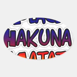 Sticker Ovale Peace Hakuna Matata Gradient Art
