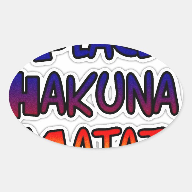 Sticker Ovale Peace Hakuna Matata Gradient Art (Devant)