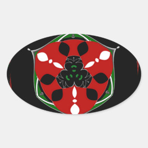 Sticker Ovale "Peace : with Shield Emblem"