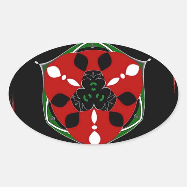 Sticker Ovale "Peace : with Shield Emblem" (Devant)