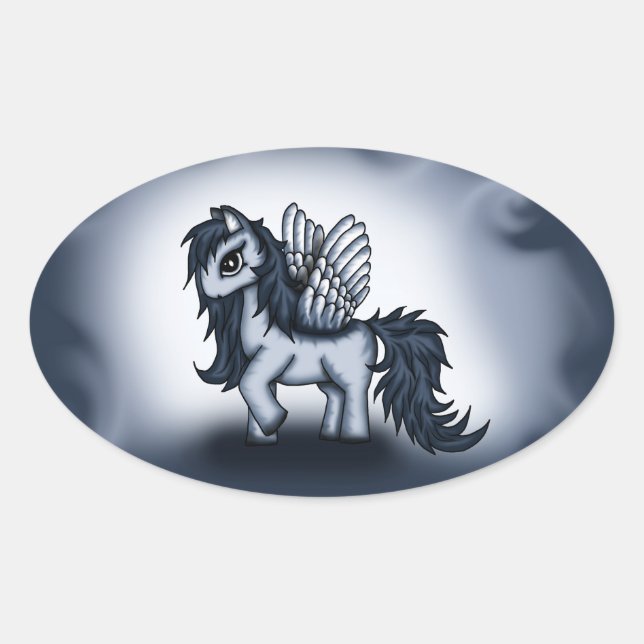 Sticker Ovale Pegasus Pony (Devant)