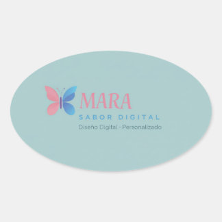 Sticker Ovale Pegatina personalizada con diseño moderno