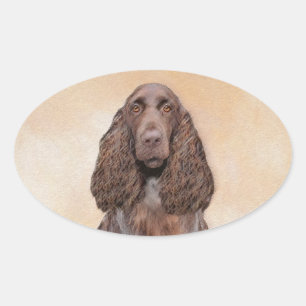 Sticker Ovale Peinture d'espagnol de terrain - jolie art origina