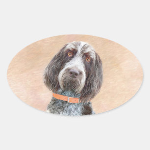 Sticker Ovale Peinture Spinone Italiano - Belle Art Original Chi