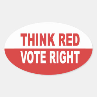 Sticker Ovale Pensez que le vote rouge est juste