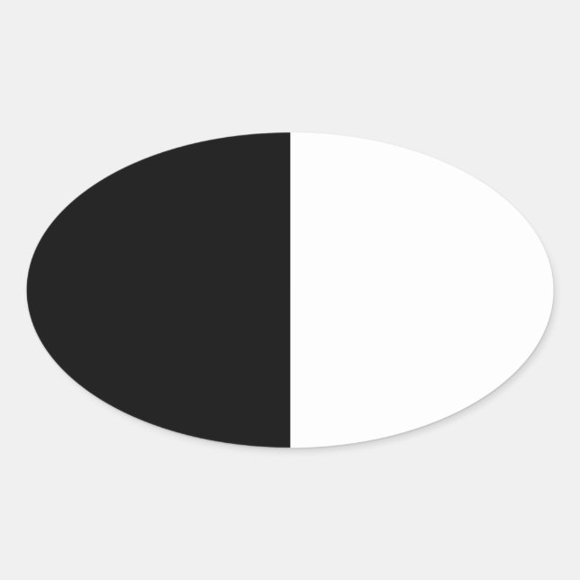 Sticker Ovale Personnaliser moyenne noire et blanche (Devant)