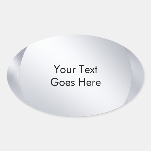 Sticker Ovale Personnalisez Ajoutez Votre Texte Aspect Métallisé (Devant)
