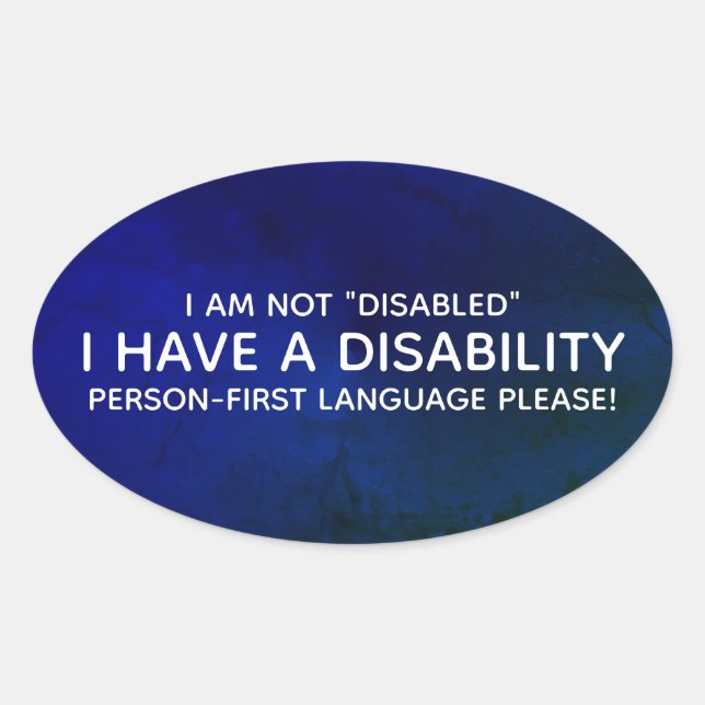 Sticker Ovale Personne Première personne handicapée (Devant)