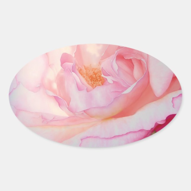 Sticker Ovale Pétale rose (Devant)