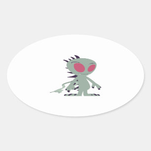 Sticker Ovale Petit Chupacabra mignon
