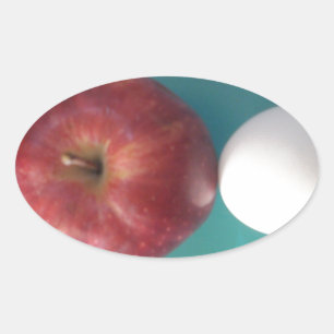 Sticker Ovale Petits-déjeuners copains : Deux oeufs $an Apple St