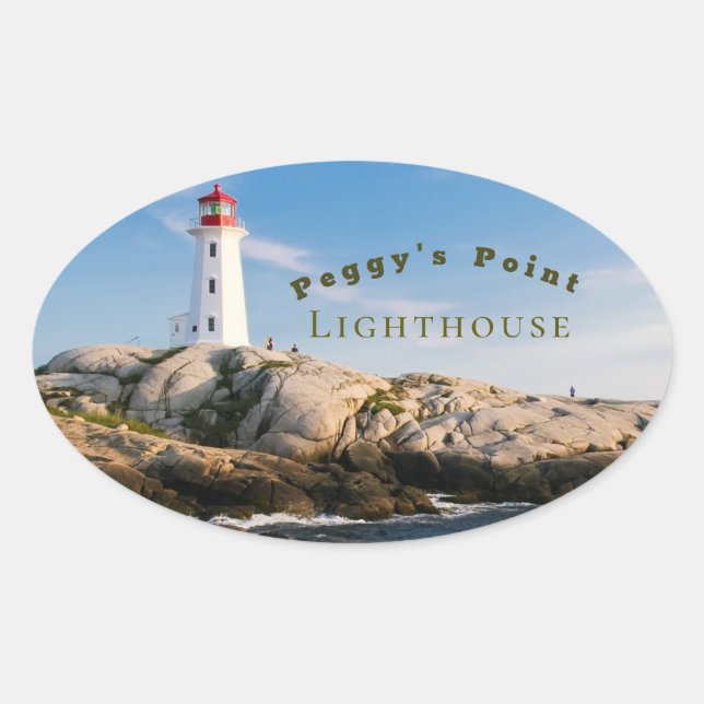 Sticker Ovale Phare de Peggys Point Canada atlantique (Devant)