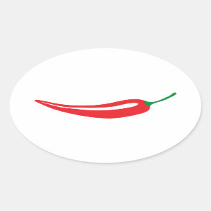 sticker ovale piment rouge