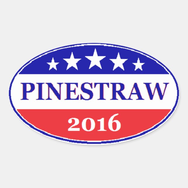 Sticker Ovale PINESTRAW 4 Élection du président 2016 (Devant)