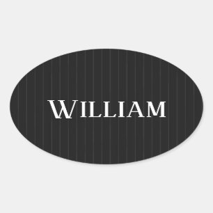 Sticker Ovale Pinstripes noires