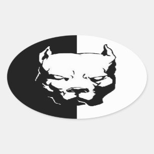 Sticker Ovale Pitbull