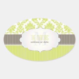 Sticker Ovale PixDezines la paloma damask/do-it-yourself couleur