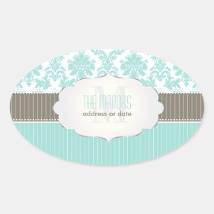 Sticker Ovale PixDezines la paloma damask/do-it-yourself couleur