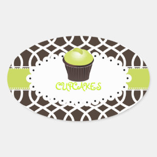 Sticker Ovale PixDezines monaco trellis+cupcake/do-it-yourself c