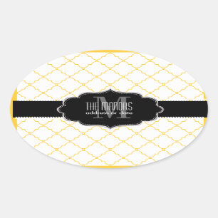 Sticker Ovale PixDezines trellis marocain/do-it-yourself couleur