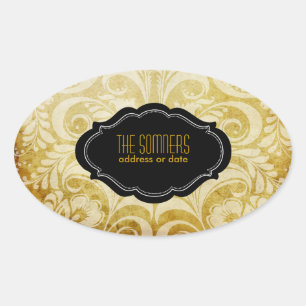 Sticker Ovale PixDezines vintage damas bellissimo