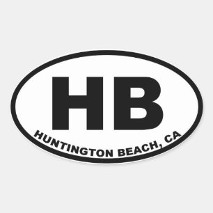 Sticker Ovale Plage de HB Huntington