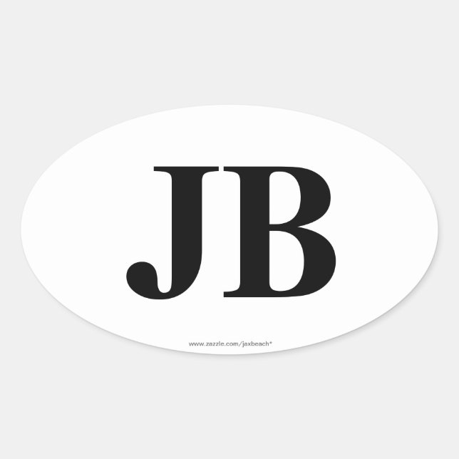 Sticker Ovale Plage de "JB" Jacksonville, adhésifs pour (Devant)