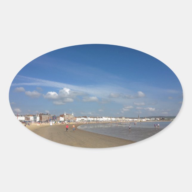 Sticker Ovale Plage de Weymouth (Devant)