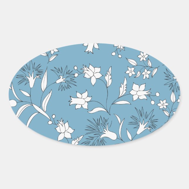 Sticker Ovale plante botanique (Devant)