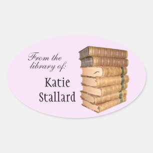Sticker Ovale Plaque livre ancienne