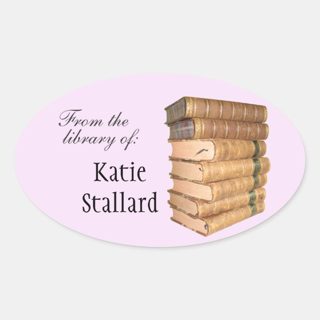 Sticker Ovale Plaque livre ancienne (Devant)