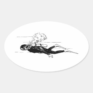 Sticker Ovale Plongeur