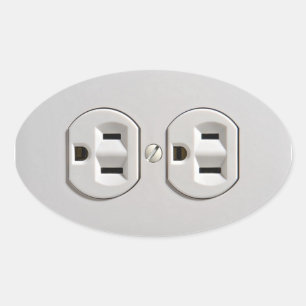 Sticker Ovale Plug-in de prise électrique