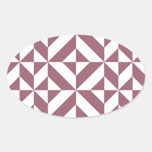 Sticker Ovale Plum Geometric Deco Cube Pattern